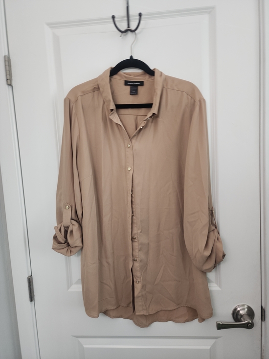 Ashley Stewart Tops - 5/$30 Ashley Stewart Beige Button-Down Shirt